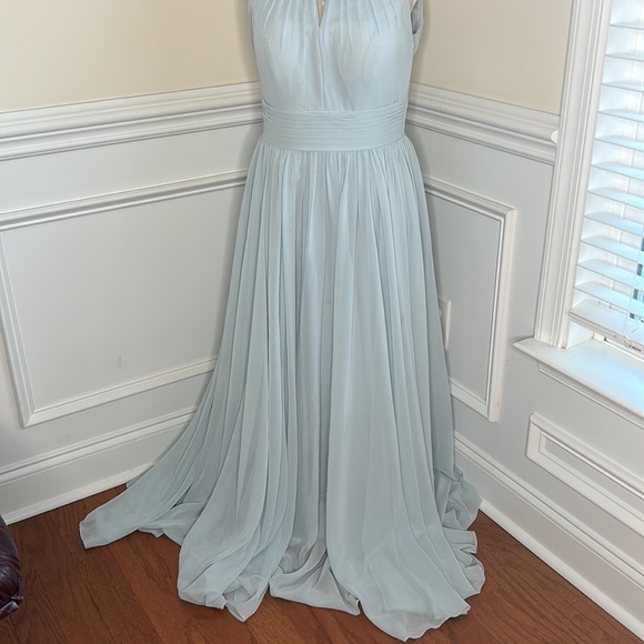Azazie Light Blue Long BridesMade/Formal Dress Sz 8 - Picture 3 of 15